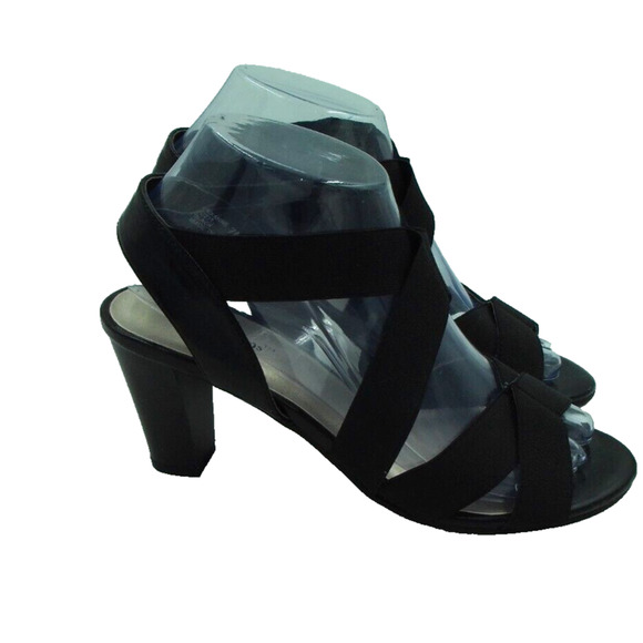 Nue Options Roxanne Black Heels Sandals Strappy Women's Size 7 M‎ - Picture 1 of 10